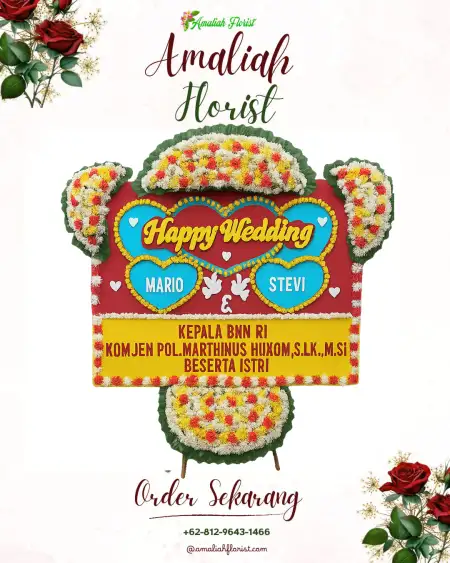 Papan Bunga Pernikahan Keliling Danau